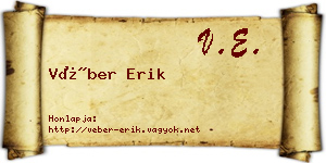 Véber Erik névjegykártya