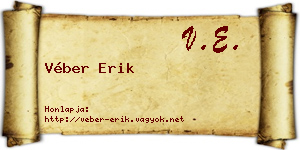Véber Erik névjegykártya
